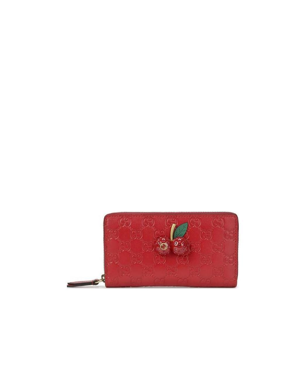 Gucci Logo Details Long Wallet In Red