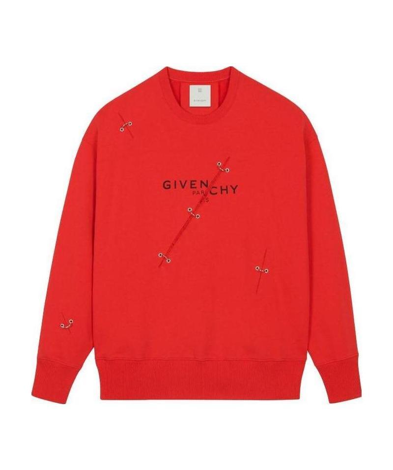 Givenchy Men Felpa Con Dettagli Di Metallo In Red