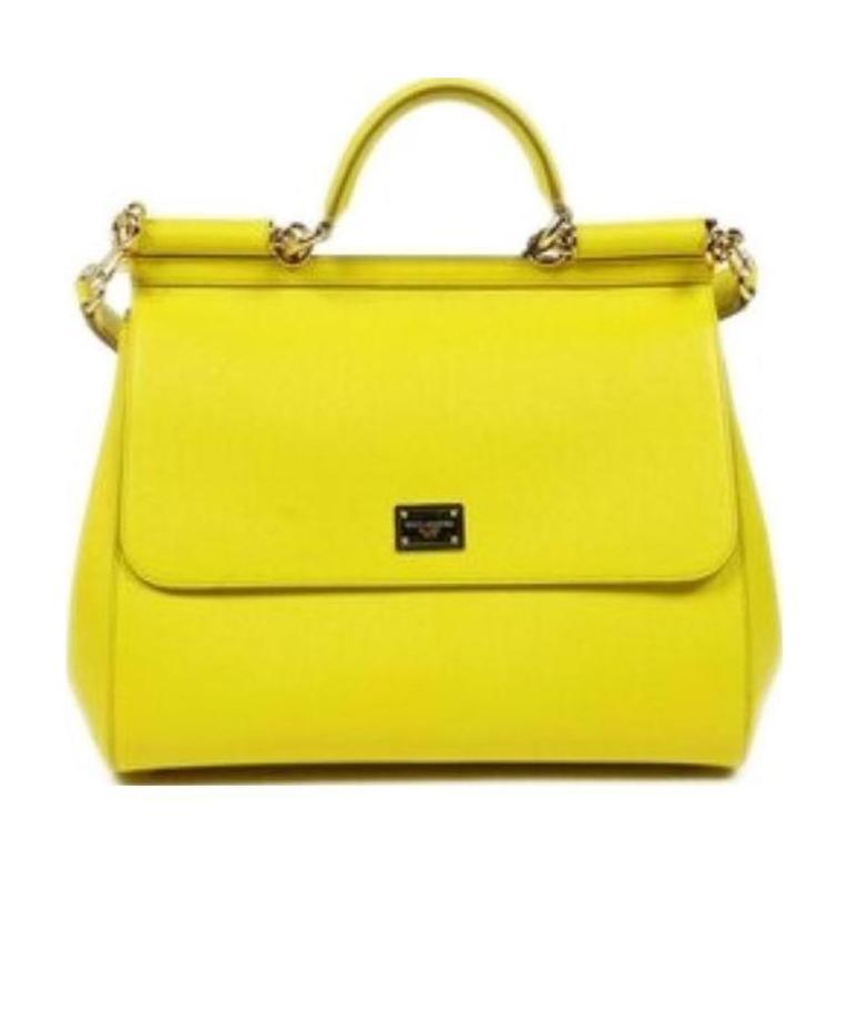 Dolce & Gabbana Logo Details Handbag In Yellow