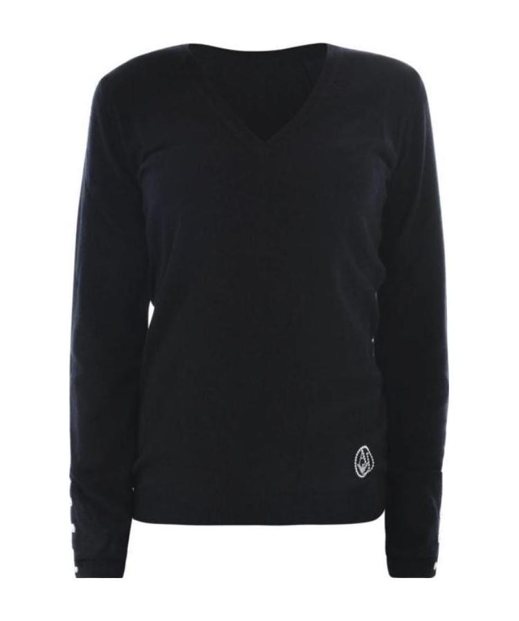 Shop Armani Jeans V-neck Sweater In Black