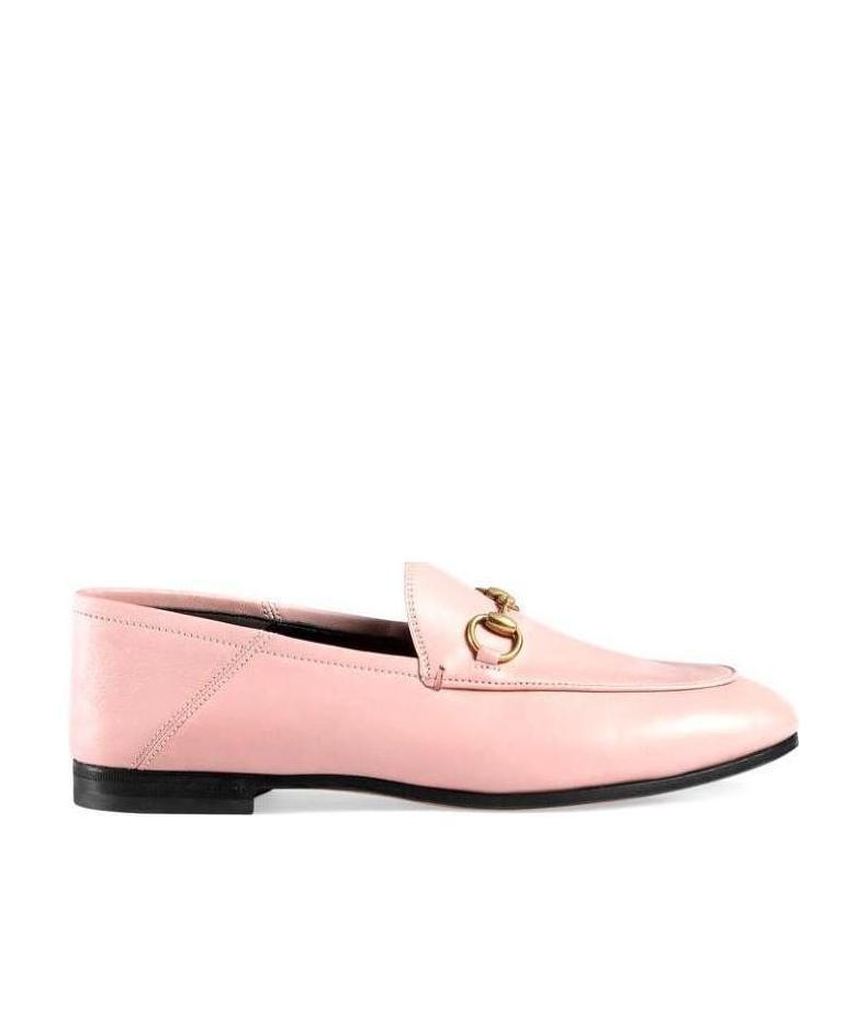 Gucci Brixton Horsebit Leather Loafer In Pink