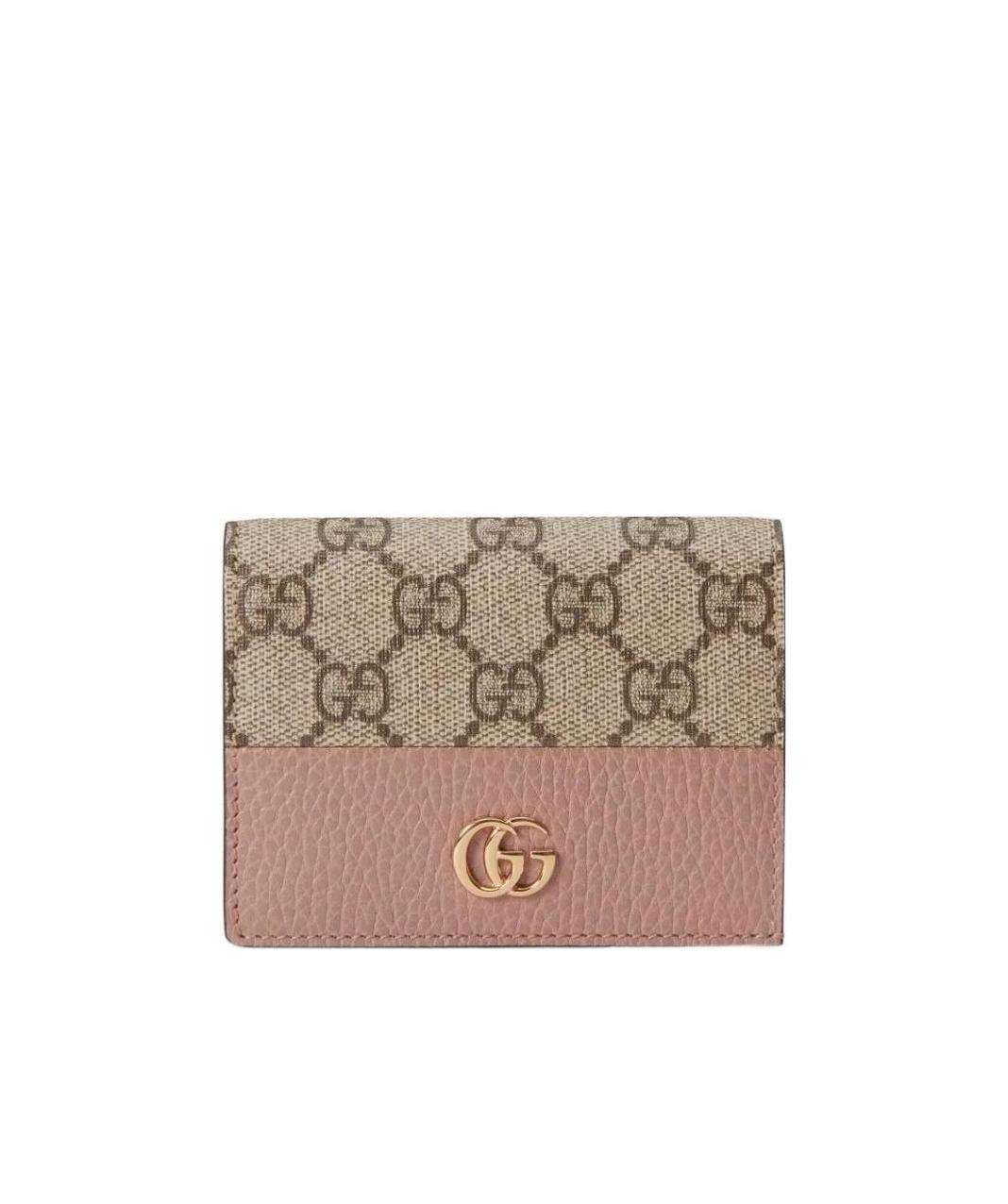 Gucci Gg Marmont Card Case Wallet In Nude