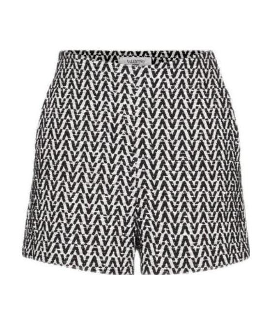 Valentino Logo-jacquard Shorts In Black