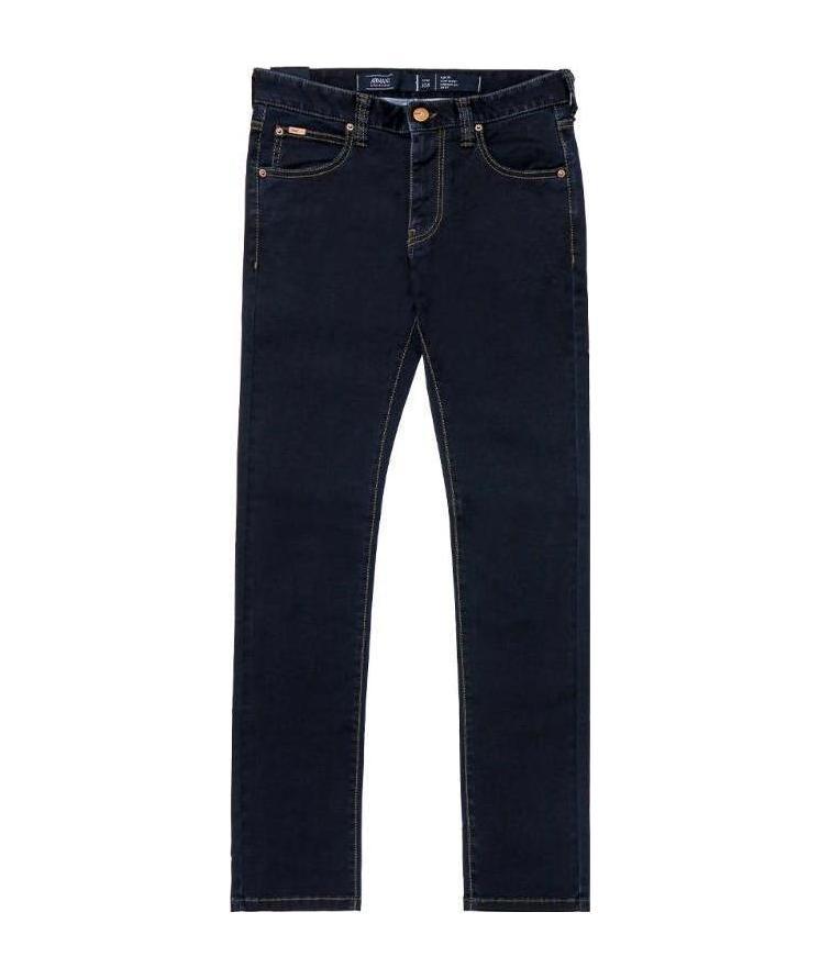 Shop Armani Collezioni Logo Jeans In Black