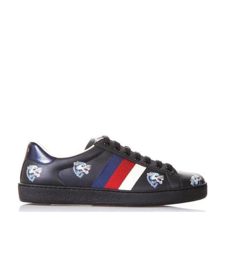 GUCCI WILD WOLF PATTERN CASUAL SNEAKERS