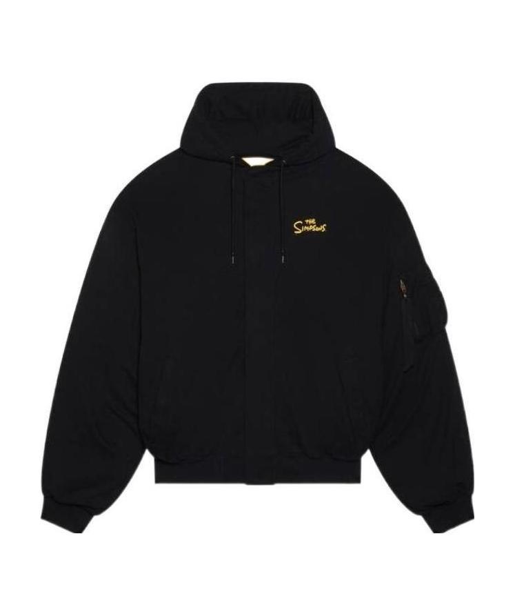 Balenciaga The Simpsons-print Oversized Hooded Jacket In Black