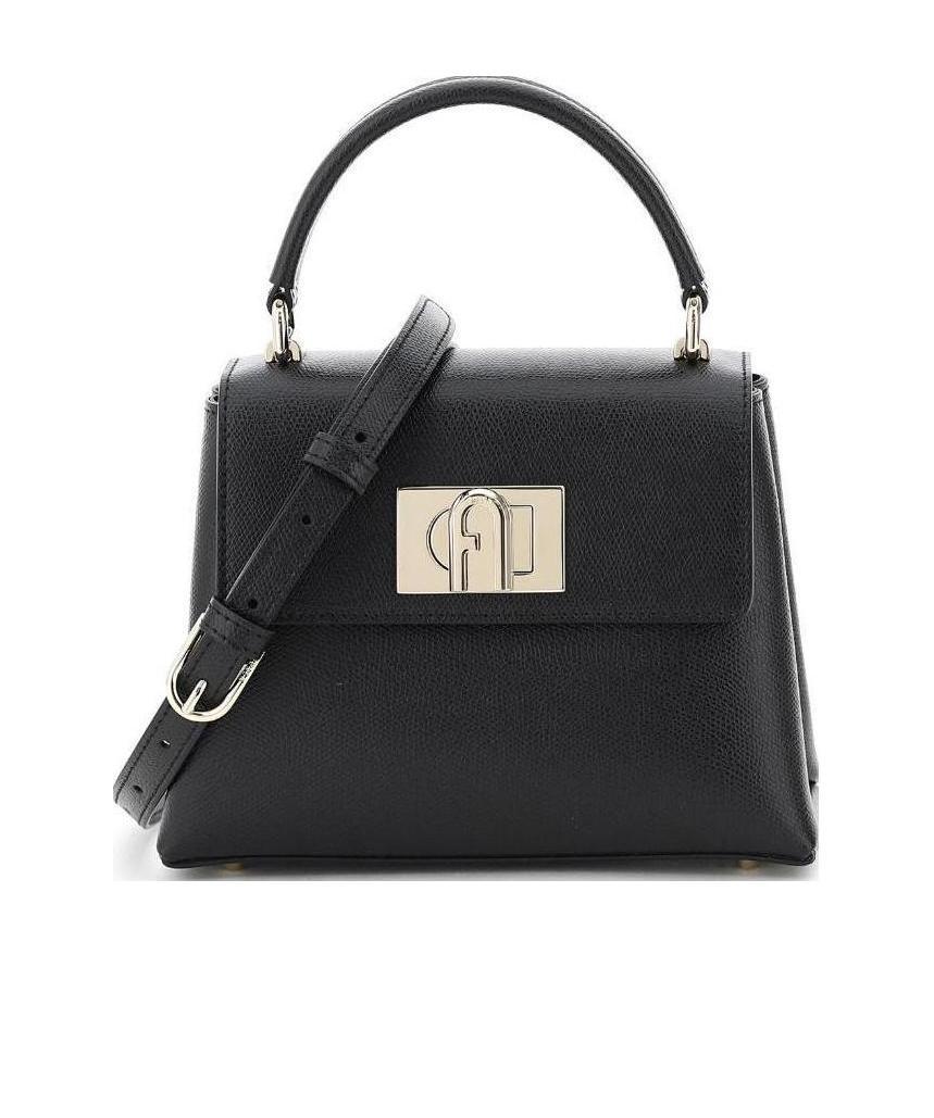 Furla 1927 Twist-lock Mini Tote Bag In Black