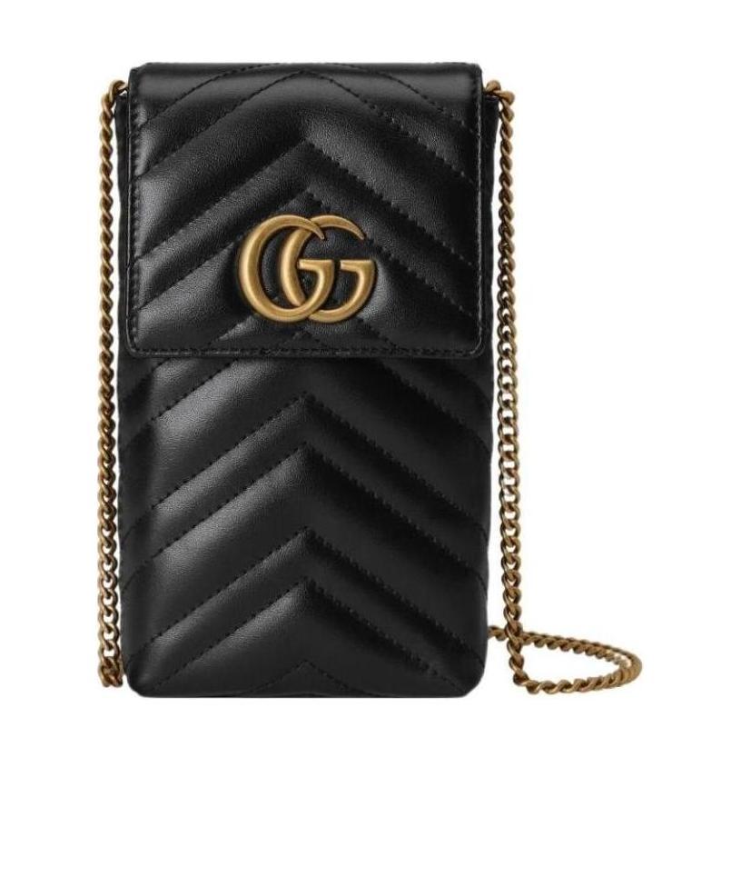 Shop Gucci Marmont Quilted Mini Bag In Black