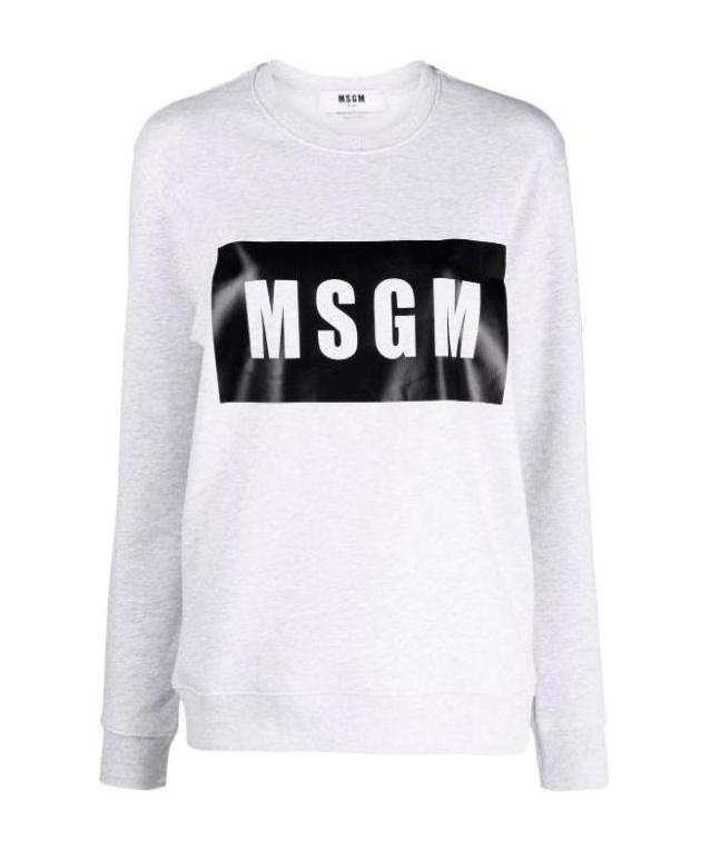 Msgm Foiled Logo Sweatshirt In White