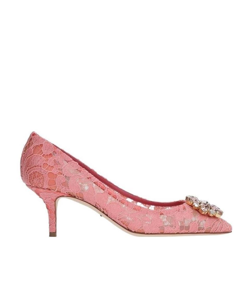 Shop Dolce & Gabbana Bellucci Taormina 70mm Lace Pumps In Pink