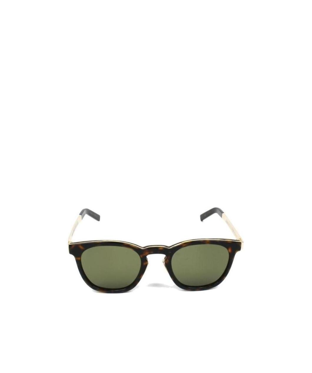 Saint Laurent Square Sunglasses In Green