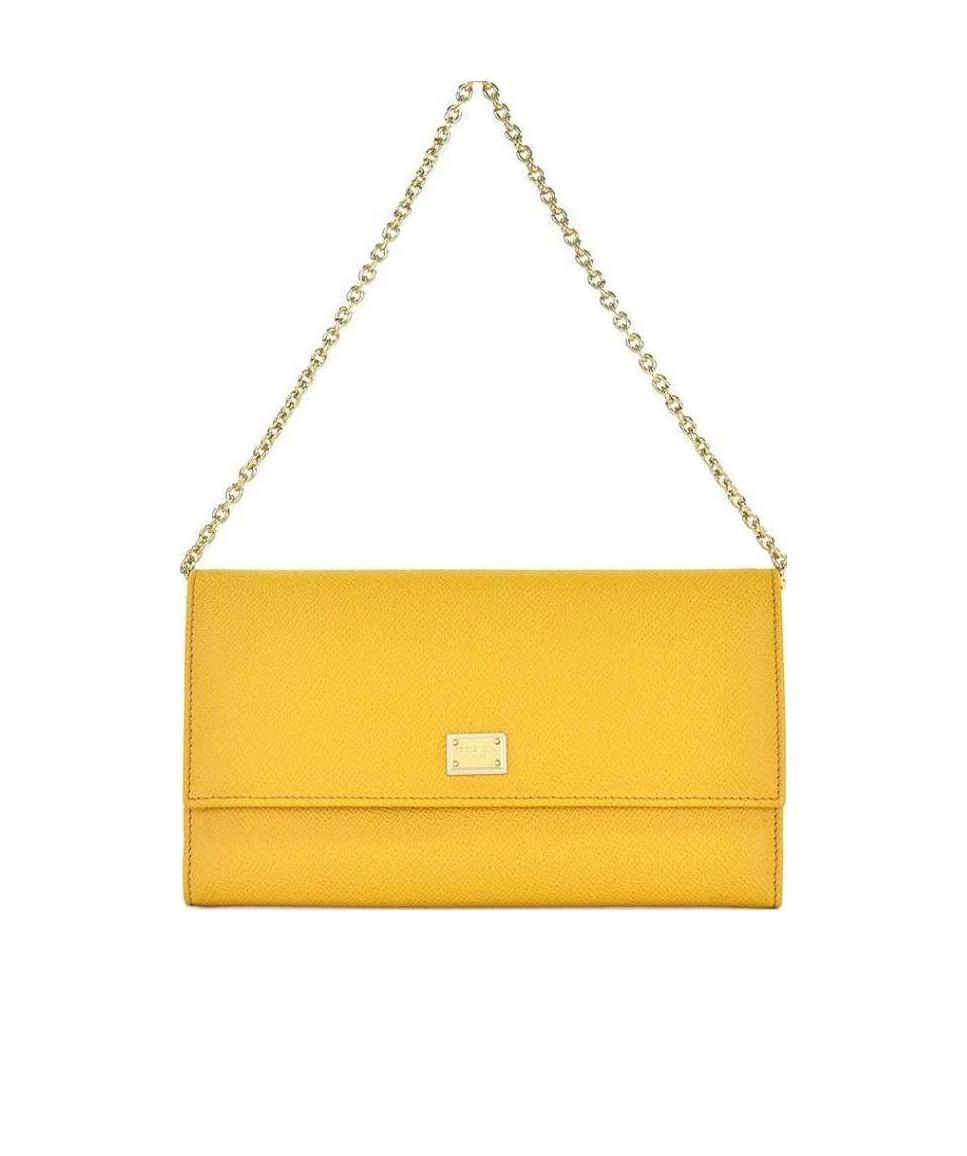 Dolce & Gabbana Logo Details Handbag In Yellow