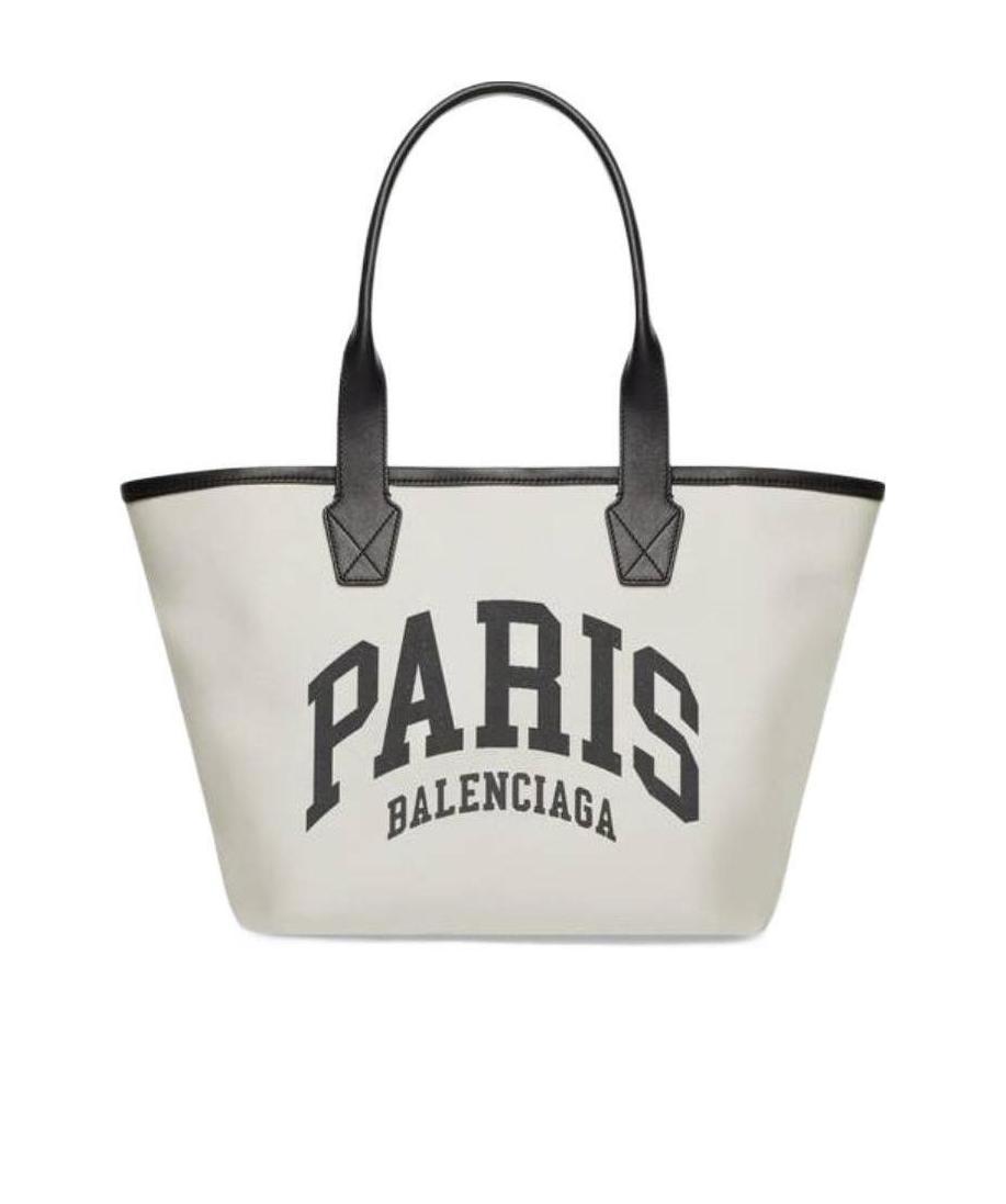 Balenciaga Cities Paris Jumbo Small Canvas Tote In Nude