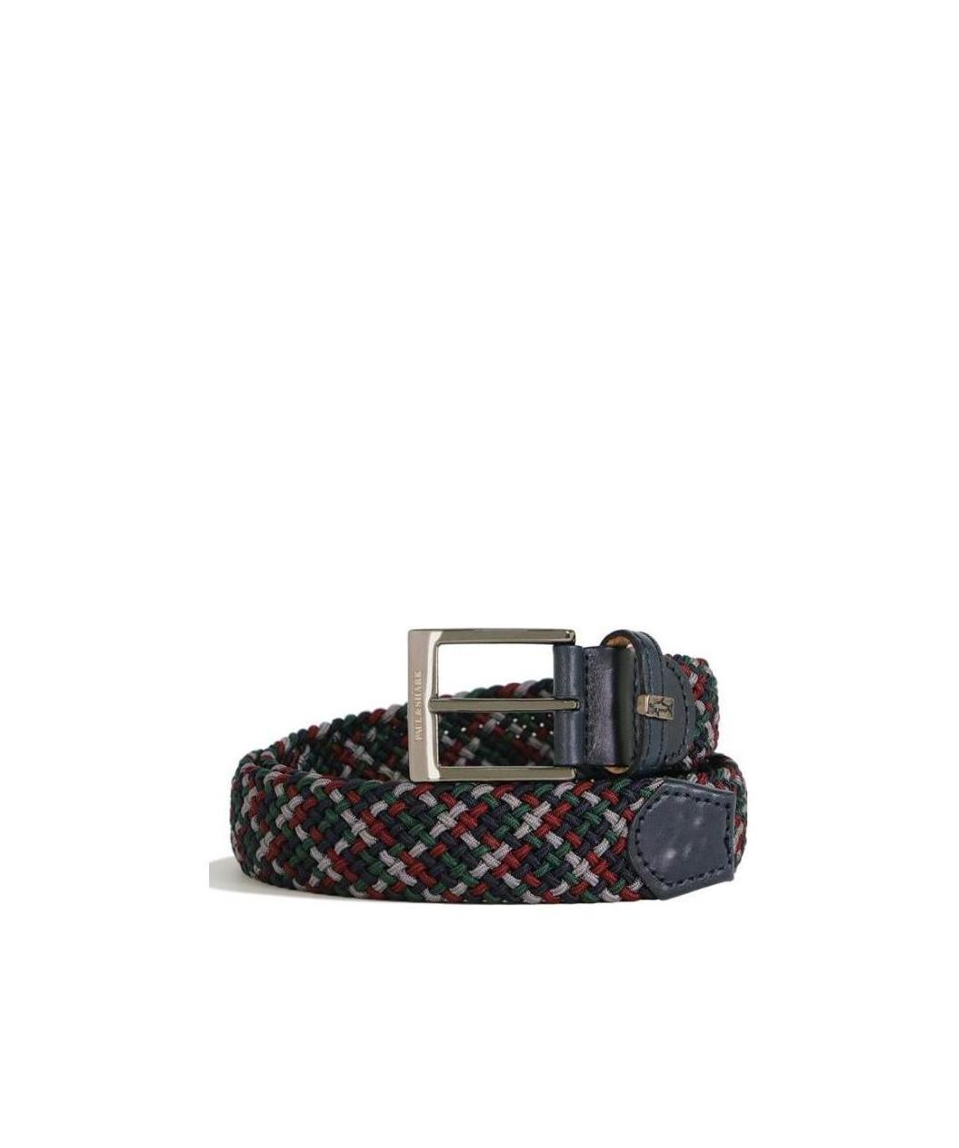 Paul & Shark Weave A Logo Belt In Black