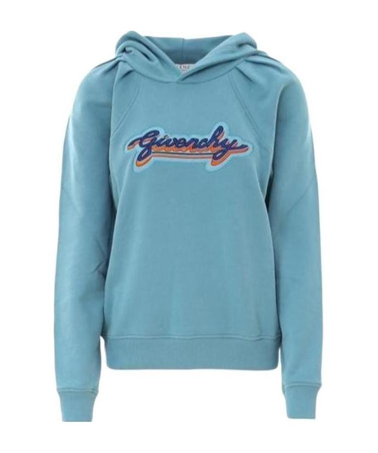 Givenchy Embroidered Logo Hoodie In Blue