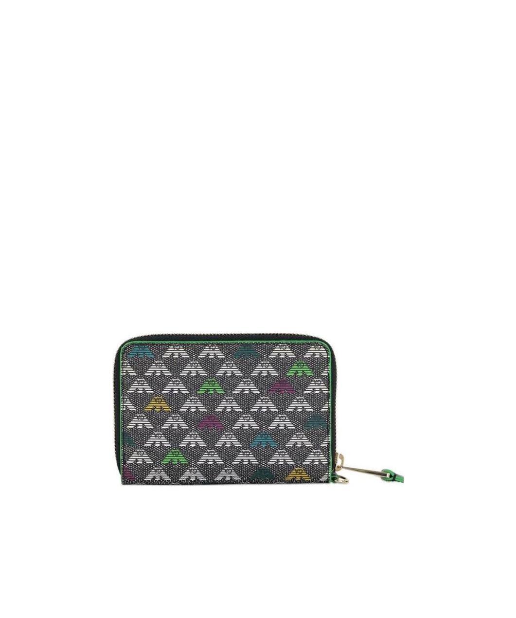 Emporio Armani Logo Details Wallet In Black