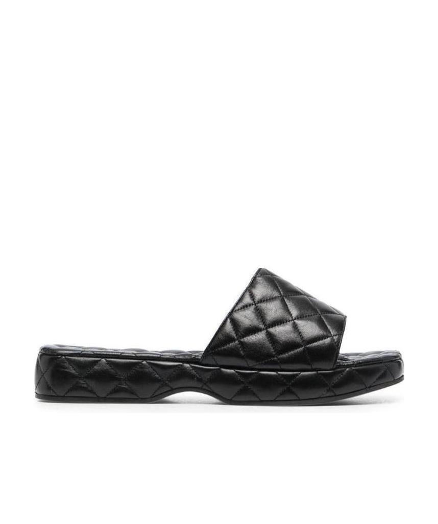 By Far Lilo Quilted Sandals In Black