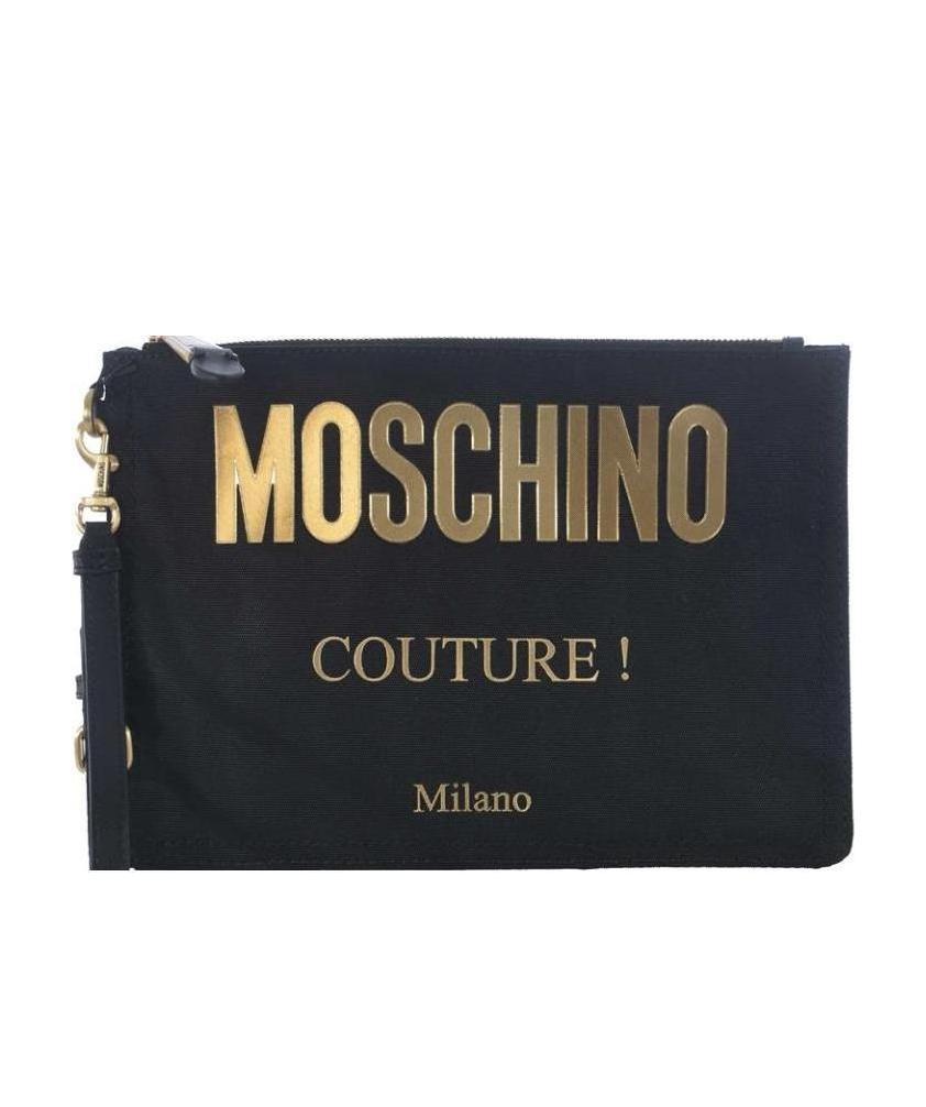 Moschino Black Logo Handbag In Black