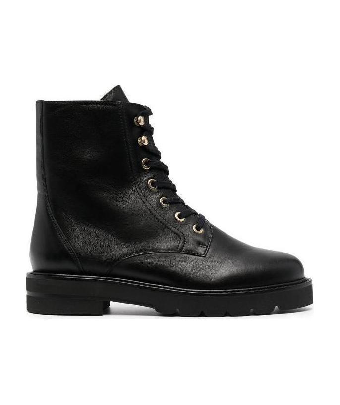Stuart Weitzman Mila Lift Leather Boots In Black