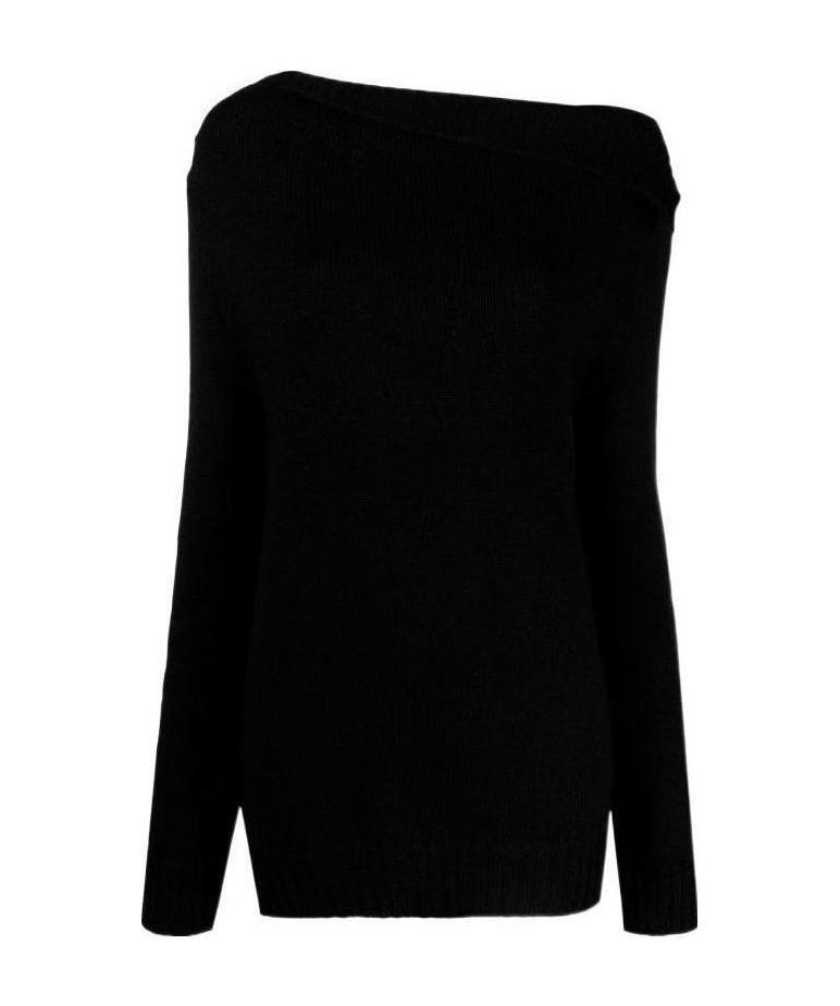 Ann Demeulemeester Asymmetrical Cowl-neck Jumper In Black