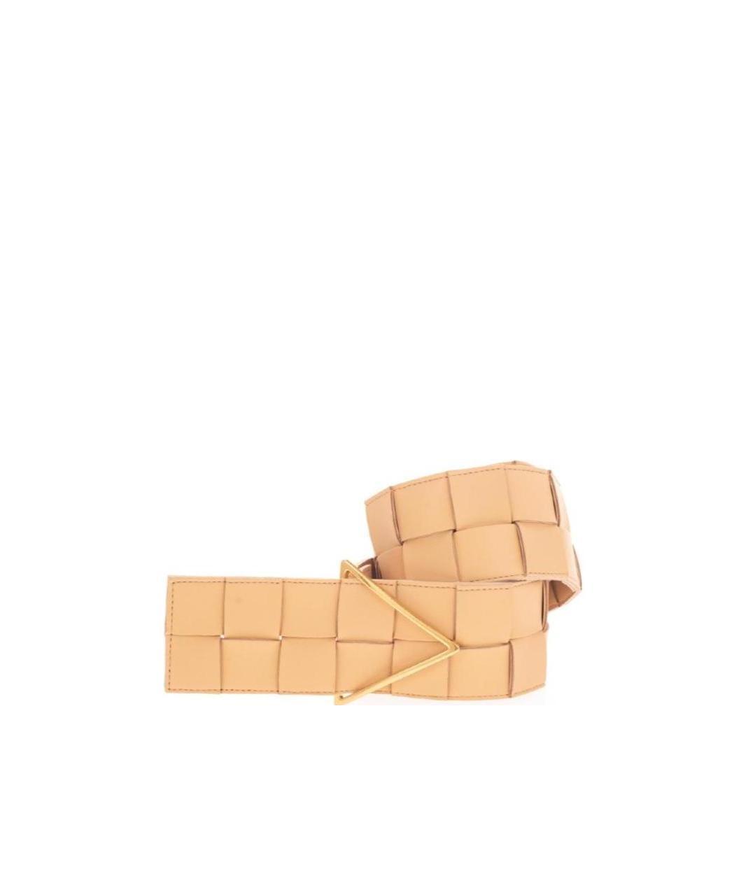 Shop Bottega Veneta Maxi Intreccio Triangle-buckle Belt In Brown