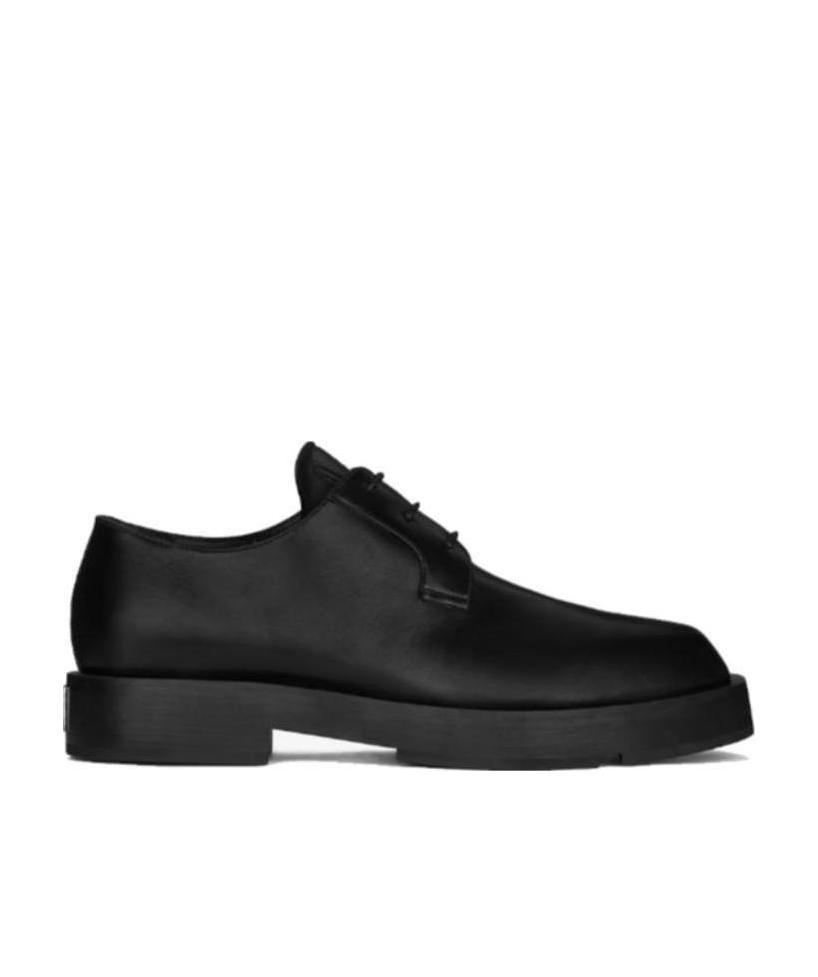 Givenchy Black Leather Lace-up Shoes In Black