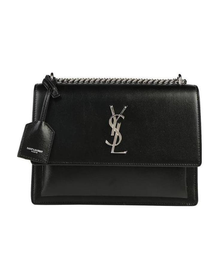 Saint Laurent Medium Sunset Shoulder Bag In Black