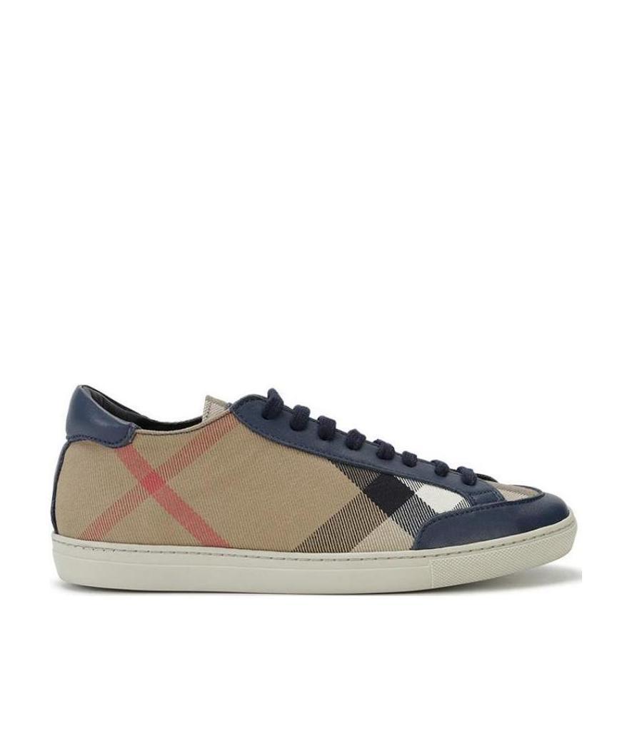 Burberry Low-top Casual Shoes With Plaid Straps In Multicolor