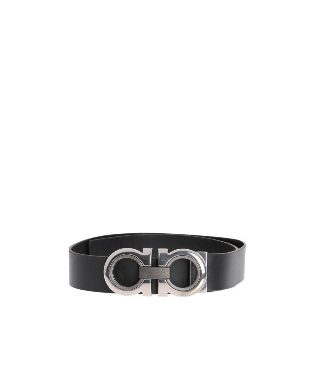 Ferragamo Black And Brown Gancini Reversible Leather Belt In Black
