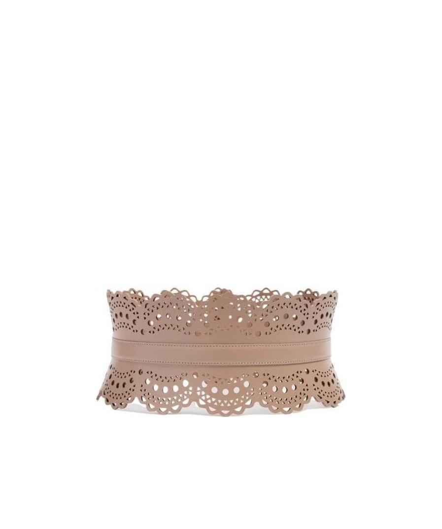 Alaïa Scalloped Buckle-fastening Belt In Nude