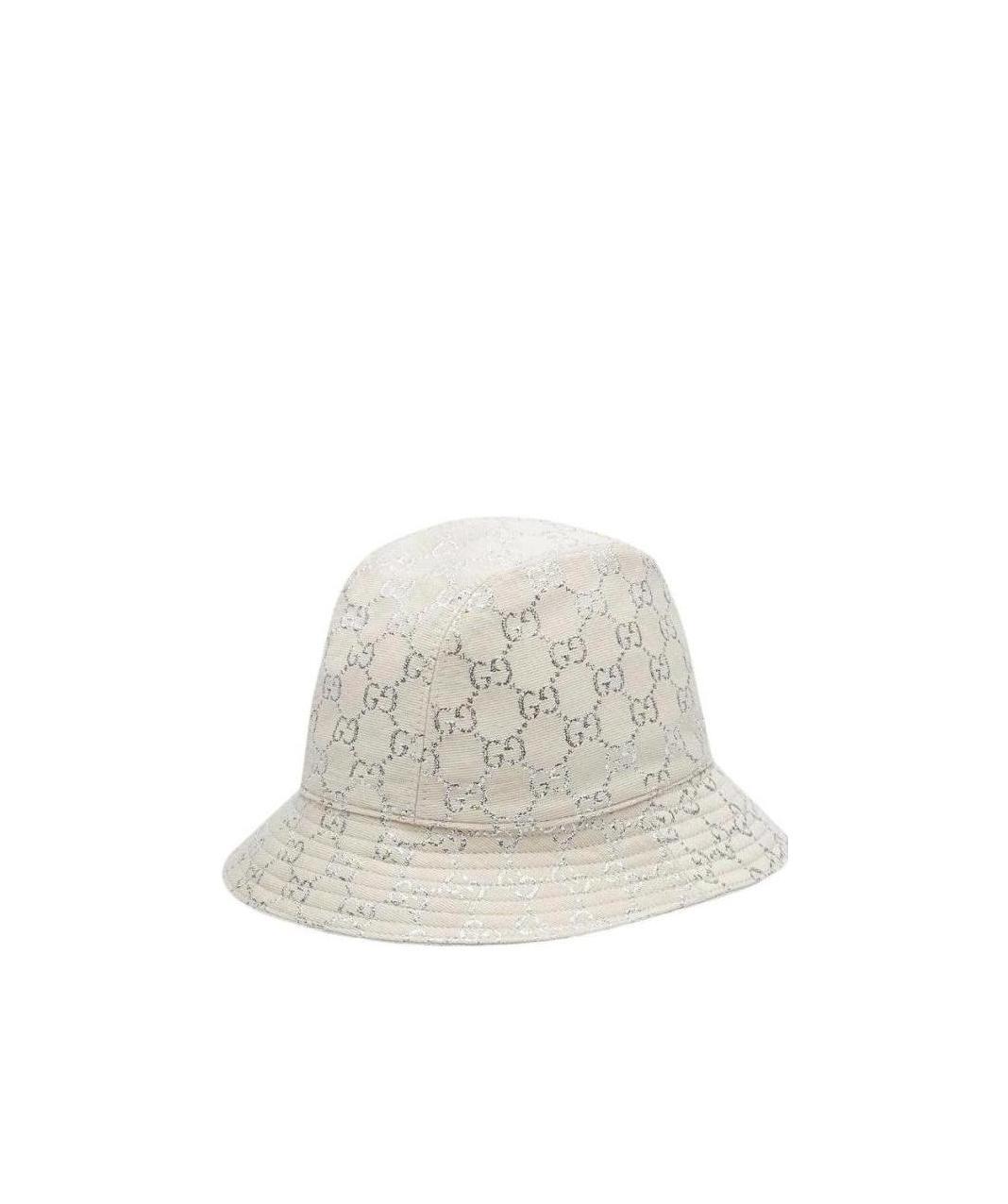 Gucci Metallic Logo-jacquard Bucket Hat In White