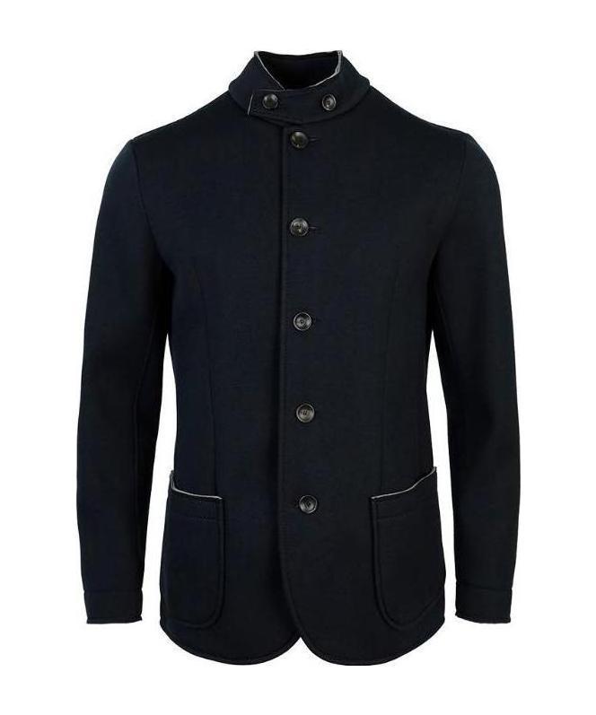 Armani Collezioni Logo Casual Jacket In Black
