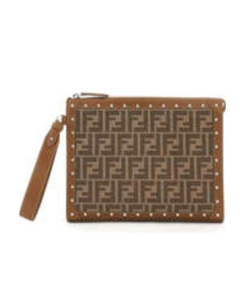 Fendi Ff Motif Pouch In Brown