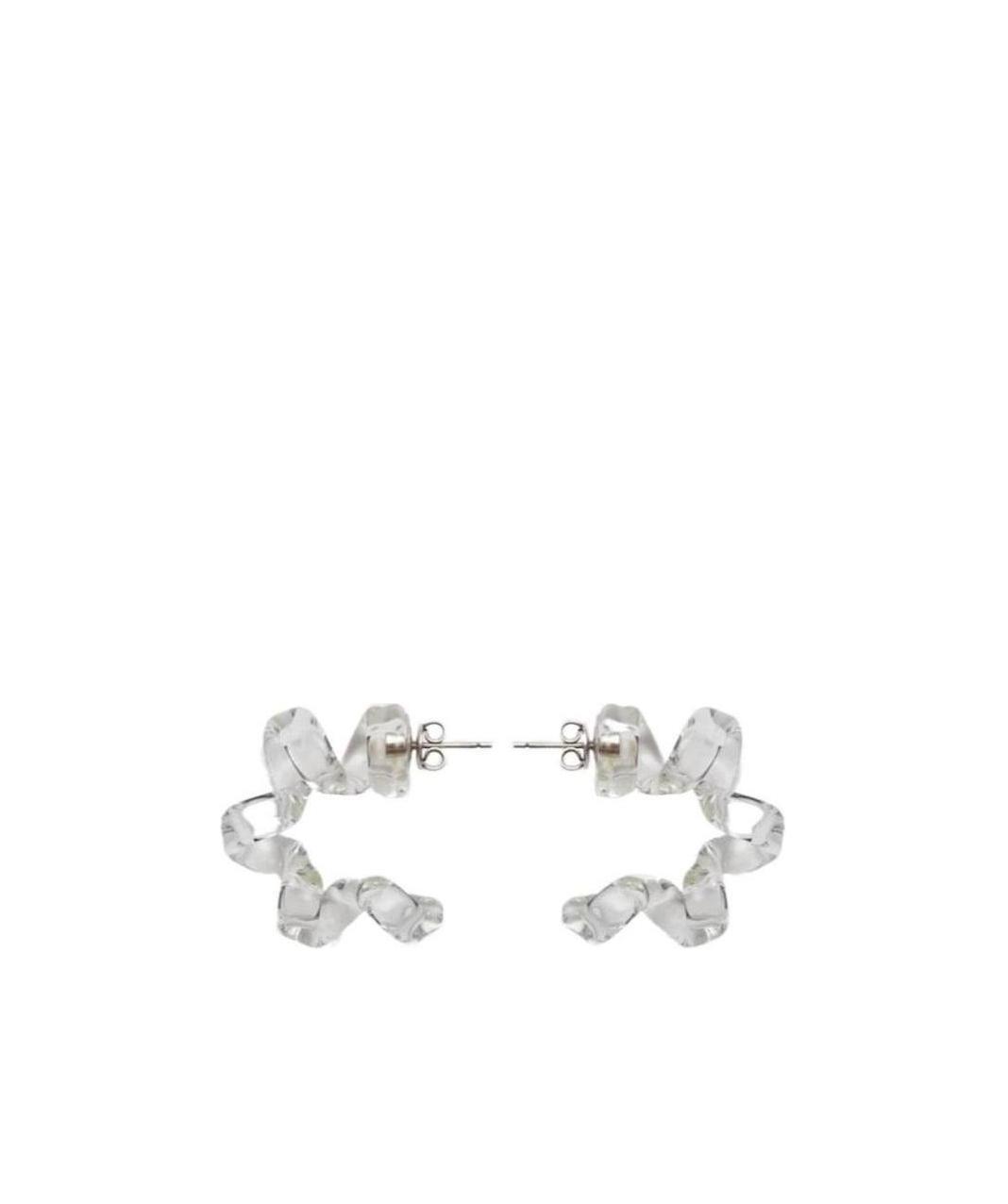 Bottega Veneta Turn Coil Hoop Earrings In White
