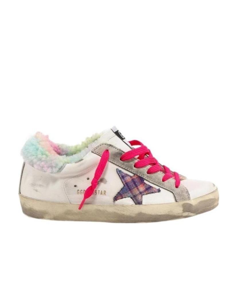 Golden Goose White Leather Sneaker In Nude