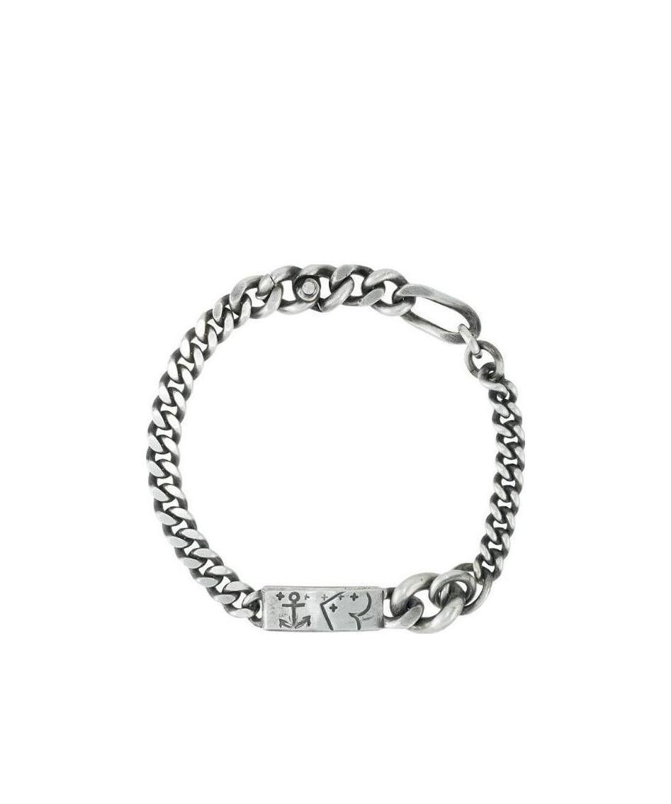 Werkstatt:münchen Engraved-tag Chain Bracelet In White