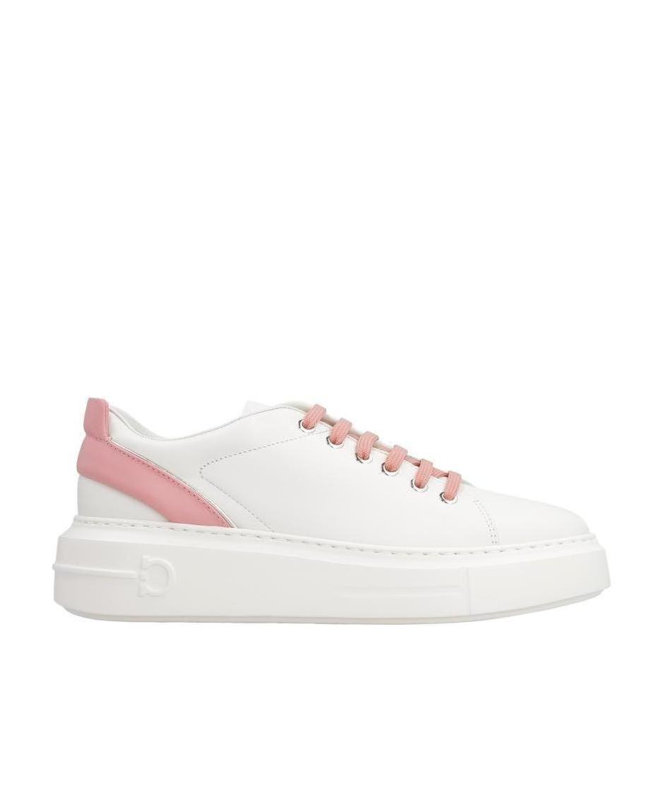 Ferragamo Lace Up Casual Shoes In White