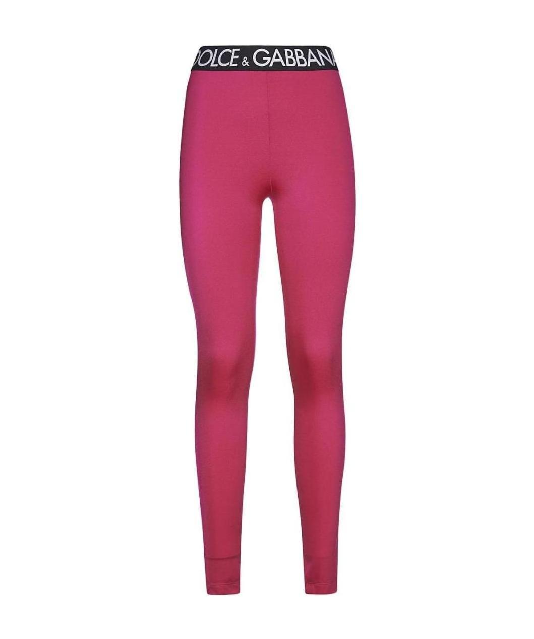 Dolce & Gabbana Logo-waistband Leggings In Pink