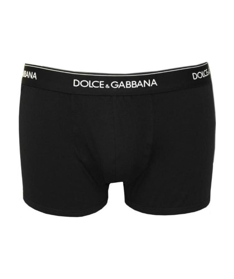 Dolce & Gabbana Pack Containing Two Regular Boxers Of The Same Color In Black