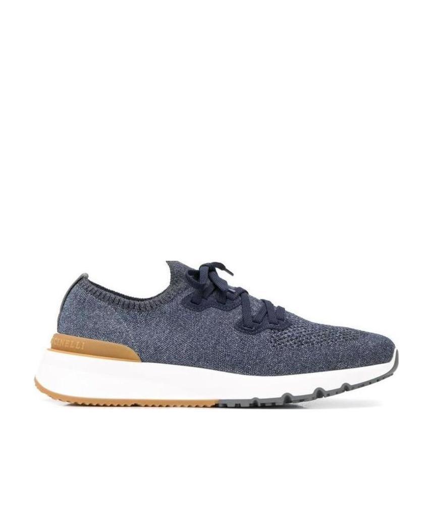 Brunello Cucinelli Platform Sneakers With Round Toe Design In Gray