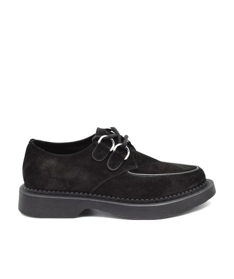 Saint Laurent Teddy Suede Lace-up Shoes In Black