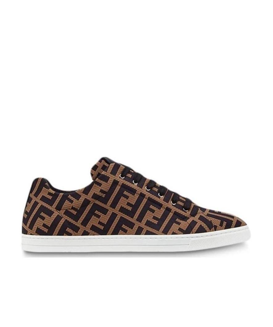 Fendi Ff Motif Mesh Sneakers In Black