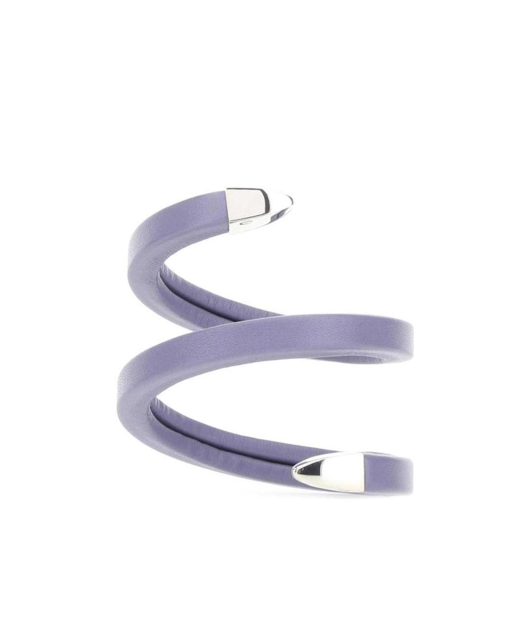 Bottega Veneta Leather Cuff Bracelet In Purple