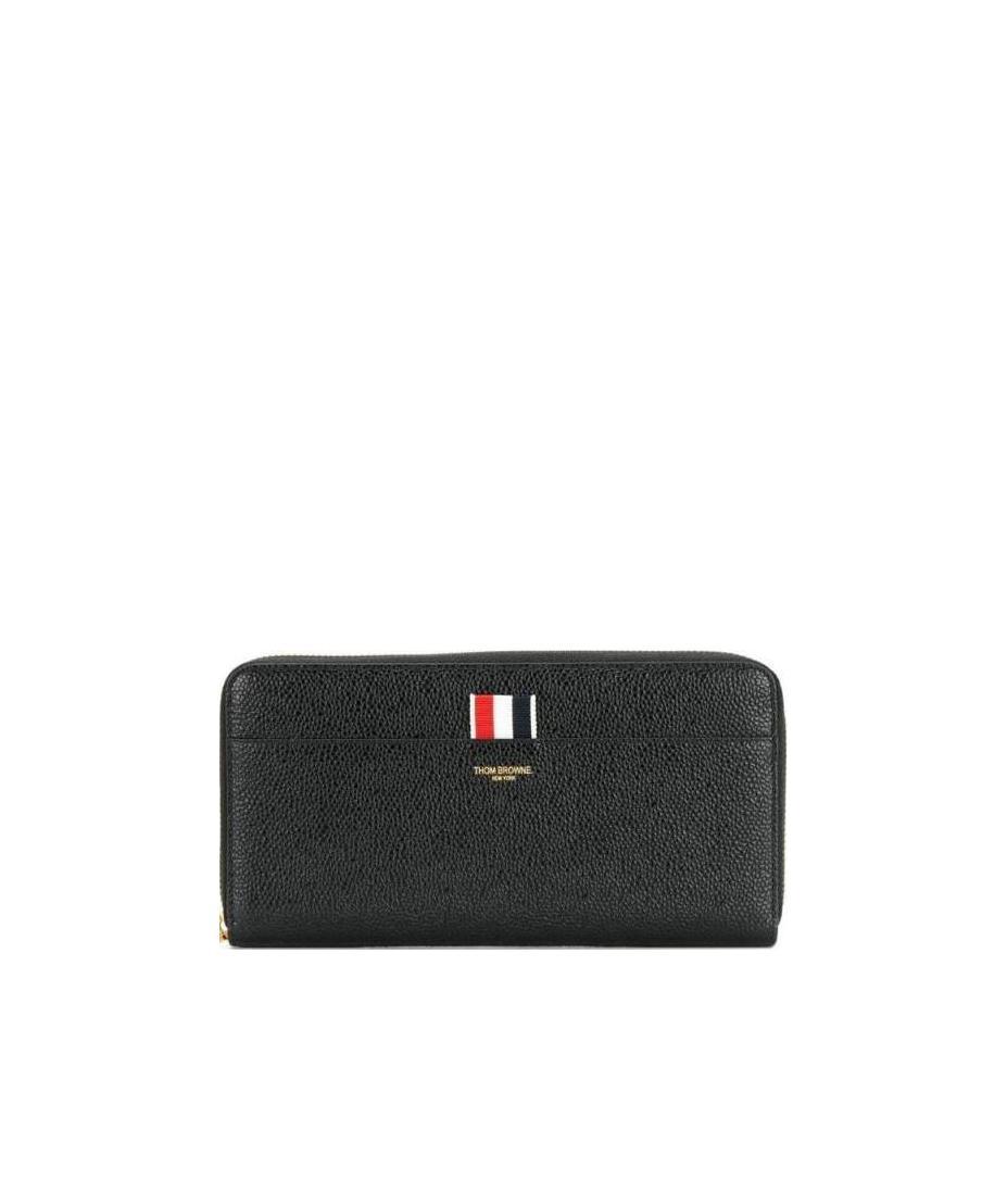 Thom Browne Black Wallet With Front Logo Detail In Leather Woman In Black