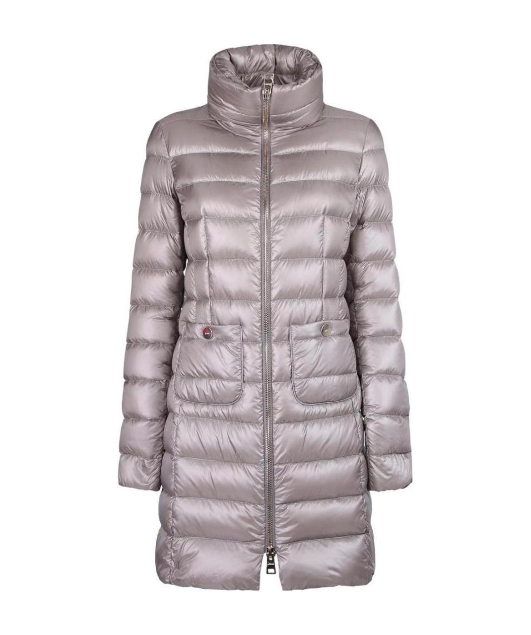 Herno Quitled Zipped Coat In Gray