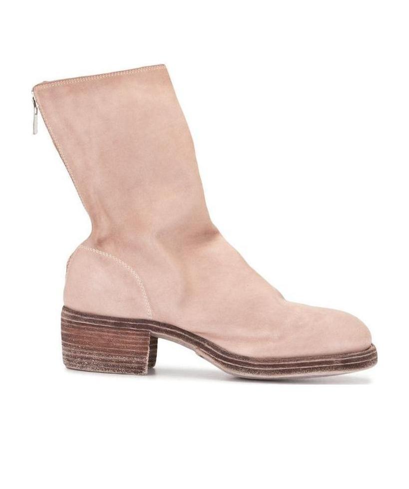 Guidi Back-zip Mid-tube Boots In Neutral