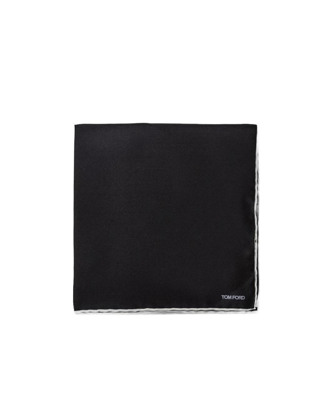 Tom Ford Embroidered Square Scarf With Logo In Black