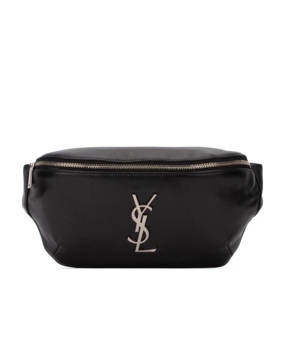 Saint Laurent Monogram Leather Belt Bag In Black