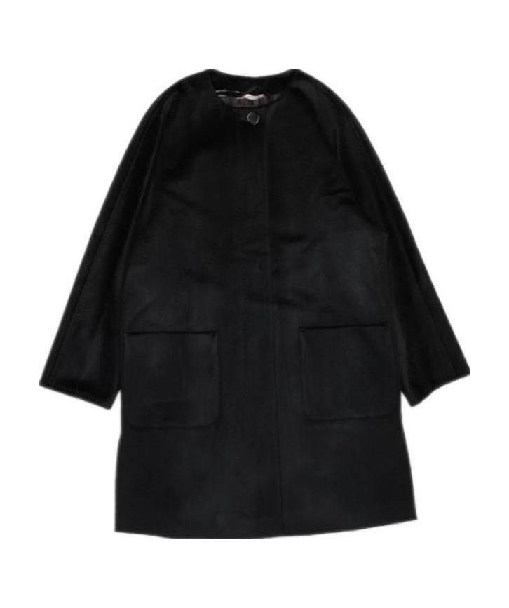 Max Mara Round-necked Coat In Black