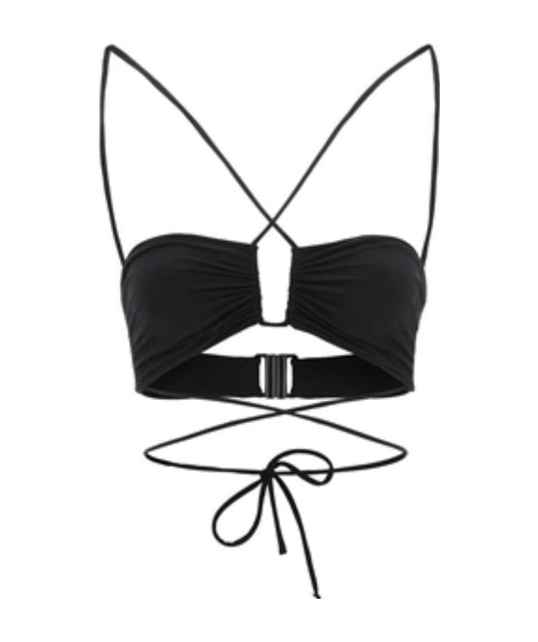 Magda Butrym Beaded Cut-out Bikini Bottoms In Black